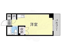 東明マンション江坂 ワンルームの間取図画像