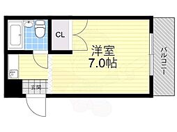 パイン・ハイツ新大阪 1Kの間取図画像
