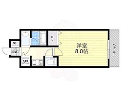 アスリート新大阪 1Kの間取図画像