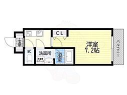 Sレジデンス新大阪ウエスト 1Kの間取図画像