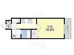 シャトー垂水 1Kの間取図画像
