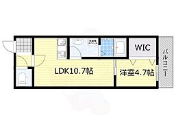 スクエアプレイス豊中 1LDKの間取図画像
