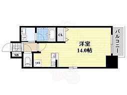 セレッソコート新大阪 ワンルームの間取図画像