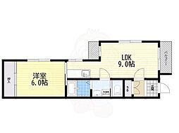 リベラリストコート 1LDKの間取図画像