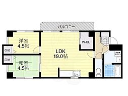 常陽第3ガーデンハイツ 2LDKの間取図画像