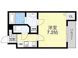 ALEGRIA三国 1Kの間取図画像