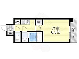 プレサンス淡路駅前 1Kの間取図画像