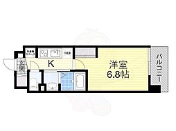 Luxe新大阪VI 1Kの間取図画像