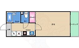フレアーコート北野 1Kの間取図画像