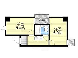 ラ・ペール1番館 2Kの間取図画像