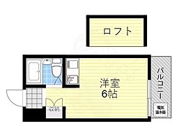 エル・モンテ緑橋 ワンルームの間取図画像