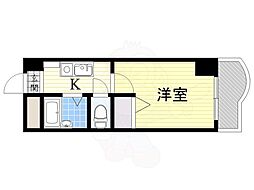 ノルデンハイム淡路D棟 1Kの間取図画像