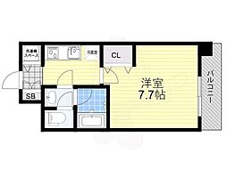 東明マンション新東 1Kの間取図画像