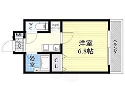 モンテ新大阪 1Kの間取図画像
