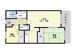 メゾンドプルメリア 2LDKの間取図画像