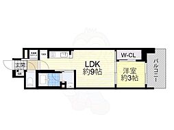 リビオメゾン新大阪 1LDKの間取図画像