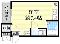 レバンガ新大阪ステーションフロントAP ワンルームの間取図画像