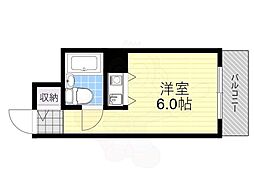 GSハイム第2江坂 ワンルームの間取図画像