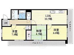 サニーコーポ東三国 3LDKの間取図画像