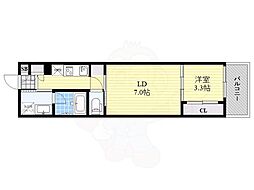 ザ・レジデンス江坂 1LDKの間取図画像