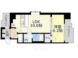 スプランディッド新大阪5 1LDKの間取図画像