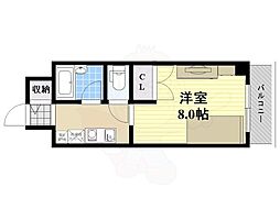 ミールズ江坂 1Kの間取図画像