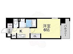 Luxe東三国west 1Kの間取図画像