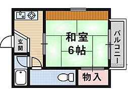アルス藤 1Kの間取図画像