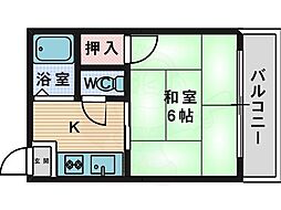 コーポ藤 1Kの間取図画像