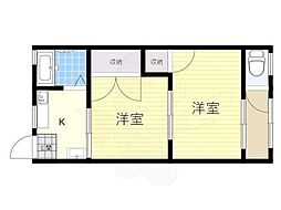 金森ハイツ 2Kの間取図画像