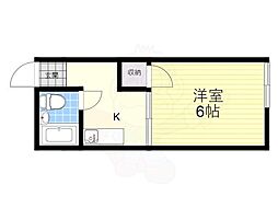 アメニティーハイム香里 1Kの間取図画像