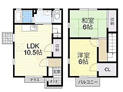 ヴィヴァンノールB棟 2LDKの間取図画像