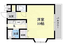 寿ハイツ 1Kの間取図画像