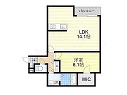 シエーナ楠葉ジェミオス 3階1LDKの間取り