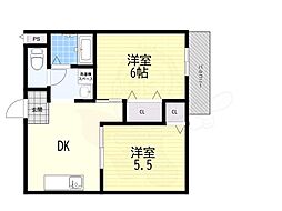 セレコート枚方2 2DKの間取図画像