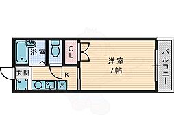 ラヴェニュー西牧野 1Kの間取図画像