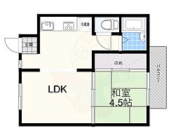 第1さくらマンション 1LDKの間取図画像