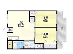 レジデンス松栄 3DKの間取図画像