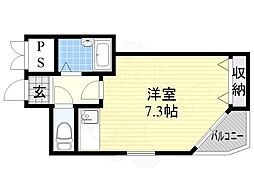 ラピュタ牧野阪 1Kの間取図画像