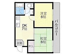 ネオハイツ 2LDKの間取図画像