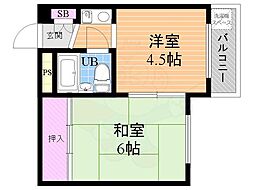 ハイツ武庫川 2Kの間取図画像