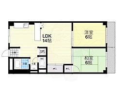 メゾンマルミ武庫之荘 2LDKの間取図画像