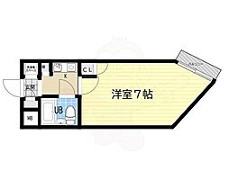 キューブ武庫川7 1Kの間取図画像