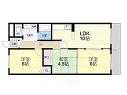 シャンボール武庫之荘 3LDKの間取図画像