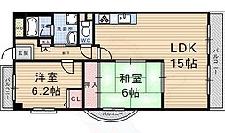 シャンボール武庫之荘3 2LDKの間取図画像