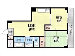 ベリオ武庫 2LDKの間取図画像
