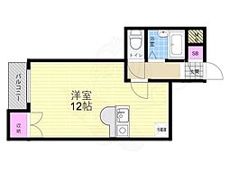 フレイムコート43 ワンルームの間取図画像