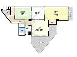 メゾンリベルテ 2LDKの間取図画像