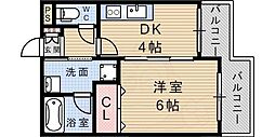 サウスサイド武庫之荘113 1DKの間取図画像