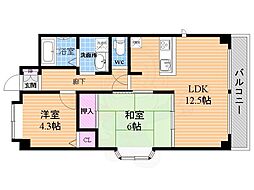 フォレスト武庫之荘弐番館 2LDKの間取図画像